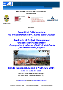 Rende (Cosenza), lunedì 17 MARZO 2014