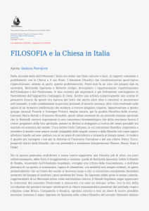 FILOSOFIA e la Chiesa in Italia