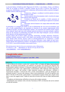 I luoghi della salute - Società Italiana di Medicina delle Migrazioni