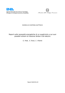 Report sulle necessità energetiche di un quadriciclo e sui