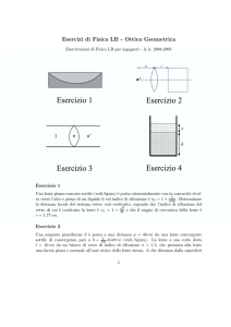 Esercizi di Fisica LB - Ottica Geometrica