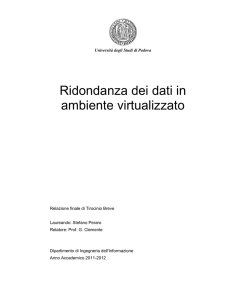 Ridondanza dei dati in ambiente virtualizzato