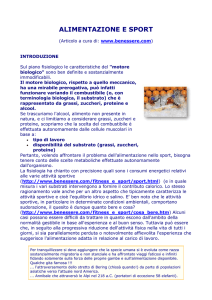 alimentazione e sport