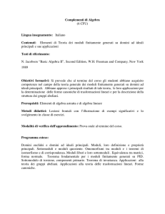 Complementi di Algebra (6 CFU) Lingua insegnamento: Italiano