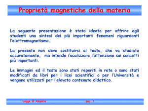 Proprietà magnetiche nella materia