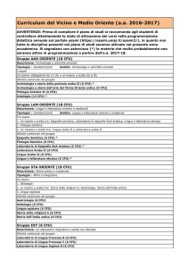 Curriculum del Vicino e Medio Oriente (a.a. 2016