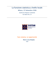 La funzione statistica a livello locale