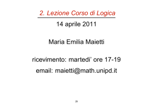 2. Lezione Corso di Logica 14 aprile 2011 Maria