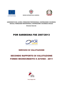Rapporto Fondo Microcredito II avviso 2011 – maggio 2015