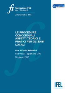 Le procedure concorsuali aspetti teorici e pratici per gli enti locali