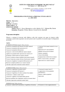 PROGRAMMA SVOLTO DALLA PROF.SSA