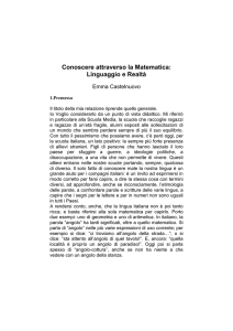 Conoscere attraverso la Matematica