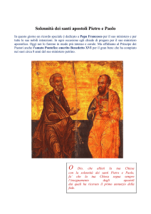 Solennità dei santi apostoli Pietro e Paolo