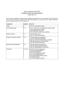 Compiti estivi di matematica - Liceo Scientifico Statale Einstein Milano