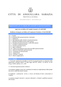 Regolamento per la stipula dei contratti di sponsorizzazione