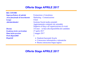 Offerte Stage APRILE 2017 Offerte Stage APRILE 2017