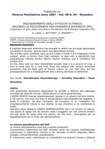 Inquadramento degli attacchi di panico secondo la psicoterapia