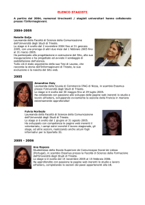 Stagisti che hanno svolto il tirocinio formativo presso l`Informagiovani