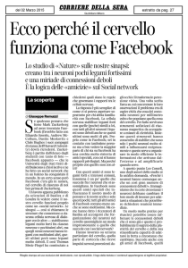 Ecco perché il cervello funziona come Facebook