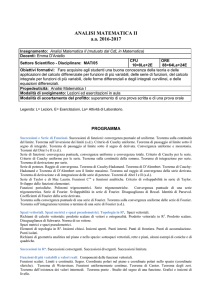 Analisi Matematica II - Dipartimento di Matematica e Fisica