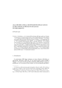 ALLA RICERCA DELLA MOTIVAZIONE DELLE LEGGI: LE