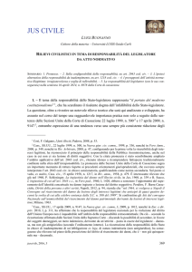 Rilievi civilistici in tema di responsabilità del legislatore