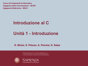 Unità 1: Introduzione - Dipartimento di Informatica e Sistemistica