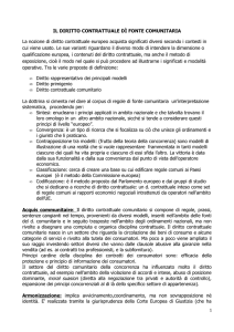 IL DIRITTO CONTRATTUALE DÌ FONTE COMUNITARIA La nozione