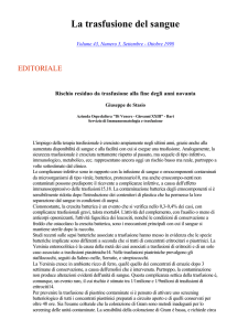 Rischio residuo da trasfusione alla fine degli anni novanta