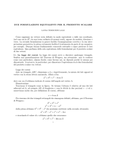 DUE FORMULAZIONI EQUIVALENTI PER IL