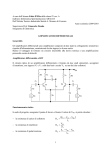 Amplificatore differenziale a BJT e integrato