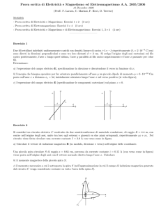 Testo e soluzioni del compito di Elettromagnetismo del 12/12/2006