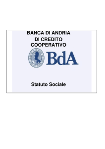 NUOVO STATUTO SOCIALE - Banca di Andria di Credito