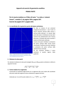 Appunti ed esercizi di geometria analitica PRIMA PARTE Per la