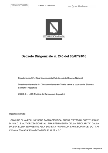 Decreto Dirigenziale n. 245 del 05/07/2016 - Burc