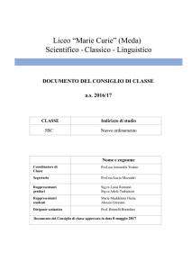 Liceo “Marie Curie” (Meda) Scientifico - Classico