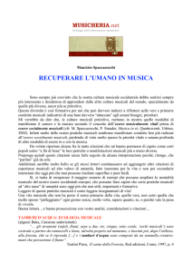 recuperare l`umano in musica