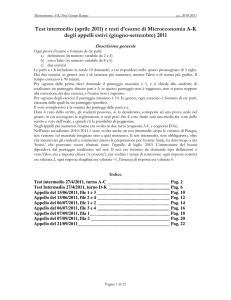 Test intermedio (aprile 2011) e testi d`esame di Microeconomia A