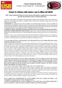 volantino Usb Vicenza - contro la violenza sulle donne 25