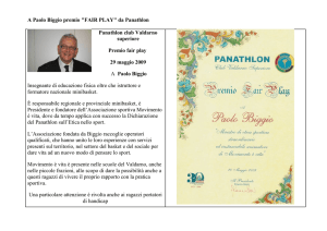 A Paolo Biggio premio "FAIR PLAY" da Panathlon Panathlon club