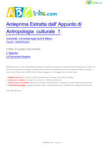 Anteprima Estratta dall` Appunto di Antropologia culturale 1