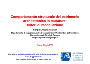 Comportamento strutturale del patrimonio architettonico in muratura