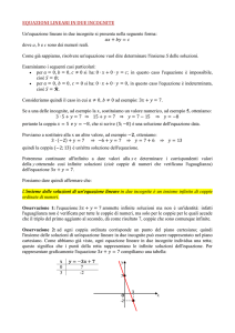 EQUAZIONI LINEARI IN DUEINCOGNITE