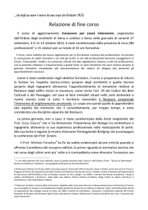 Relazione di fine corso - Ordine Architetti Siena