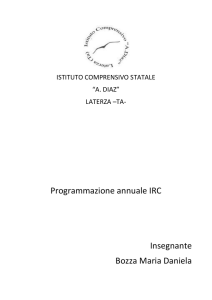 Programmazione annuale IRC Insegnante Bozza Maria Daniela