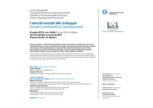 I vincoli sociali allo sviluppo Social Constraints to Development