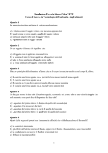 1 Simulazione Prova in itinere-Fisica 9 CFU Corso di Laurea in