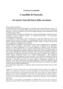 L`omofilia di Nietzsche e la storia vista dal buco della