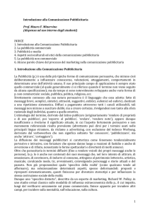 1 Introduzione alla Comunicazione Pubblicitaria Prof. Mauro F