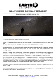 Programma Cile astronomico - Partenza 17 Gennaio